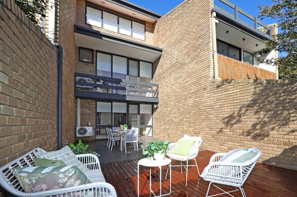 The north-facing deck at the rear of the property is shielded from traffic and gets plenty of sunlight.