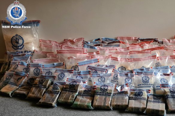 Detectives have released an image of the seized drugs and cash.