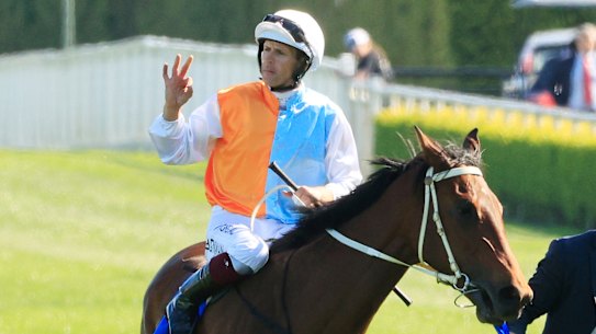 Hugh Bowman on Montefilia at Randwick.