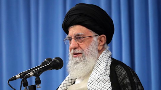 Supreme Leader Ayatollah Ali Khamenei speaks in a meeting in Tehran on Tuesday.