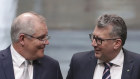 Prime Minister Scott Morrison and Resources Minister Keith Pitt in Parliament House in 2020.