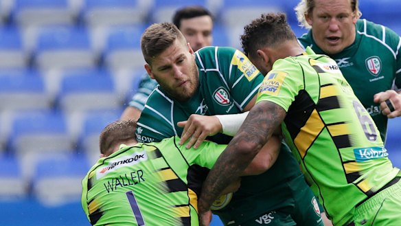 Dave Porecki in action for London Irish in 2017. 