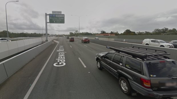 The Gateway Motorway northbound near the Depot Road exit in Bracken Ridge.