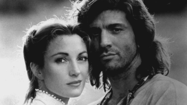 Jane Seymour and Joe Lando in Dr. Quinn, Medicine Woman in 1993.