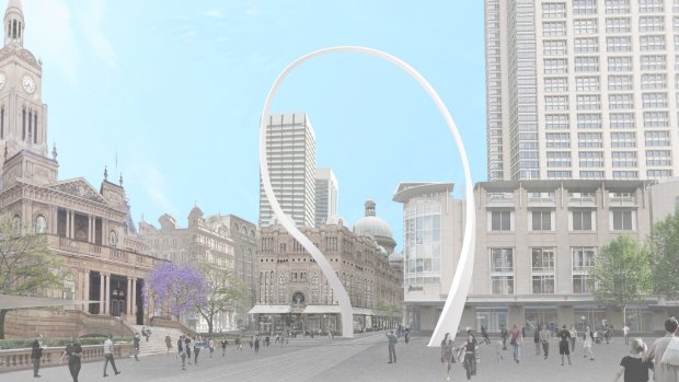 An artist's impression of the Cloud Arch art sculpture.