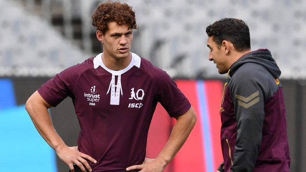 Red hot: Kayln Ponga matches up against his Queensland mentor Billy Slater this weekend.