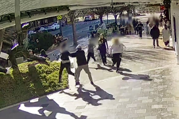 CCTV footage has captured an attack on a man in his 60s who attempted to stop alleged shoplifters in Sunshine.