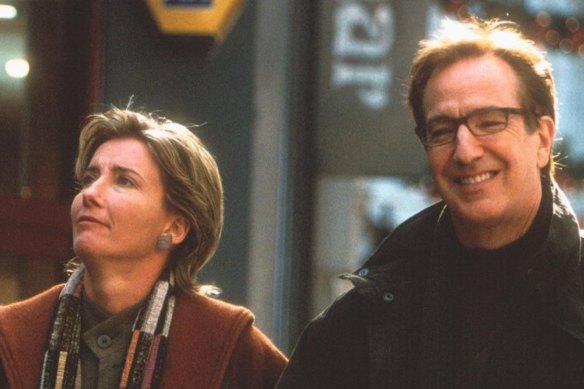 Emma Thompson and Alan Rickman in a scene from Love Actually (2003).