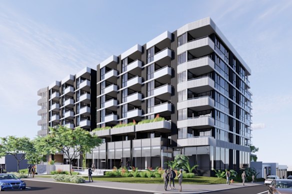 The buildings at 10 Lyons Terrace in Windsor will have glass-walled commercial spaces on the ground floor with apartments above. 