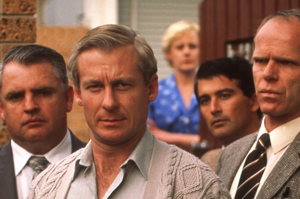 Richard Roxburgh as corrupt police officer Roger Rogerson in the TV series, Blue Murder, which is not available for streaming in Australia.