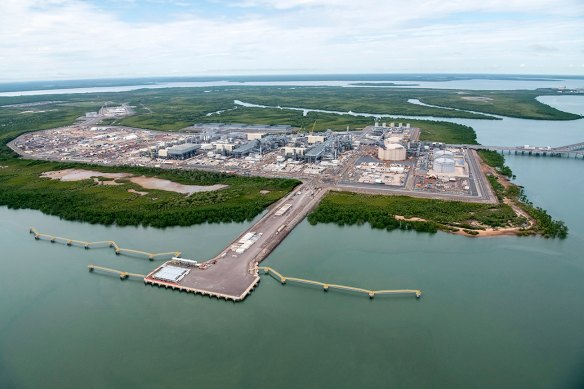 The Ichthys LNG processing facility at Bladin Point in Darwin.