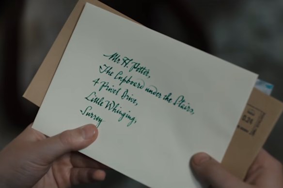 Harry getting his letter from Hogwarts in the new series.
