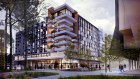 Artist's renders of one of the new halls of residence and how Curtin University's main Perth campus will look upon completion of Stage One of the $300 million Exchange project. 