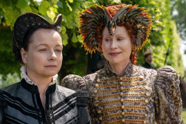 Catherine de’ Medici (Samantha Morton) with Elizabeth I (Minnie Driver) in The Serpent Queen.