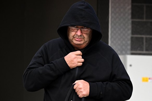 Bus driver Brett Button leaves Cessnock police station on Tuesday afternoon.
