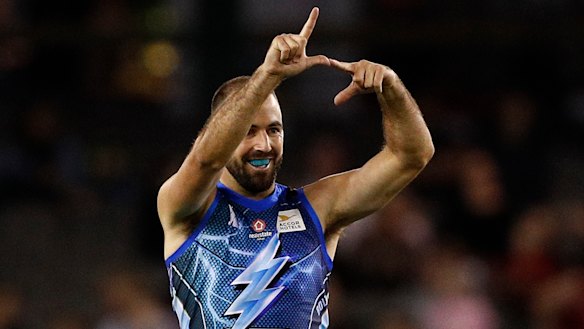 Six and out: Steele Sidebottom celebrates a goal, but the Bolts were bundled out before the final game.