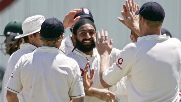 Spin doctor: Monty Panesar takes the wicket of Andrew Symonds during the fifth Ashes Test match at the SCG in 2007. The spinner has admitted to changing the condition of the ball during his England career.