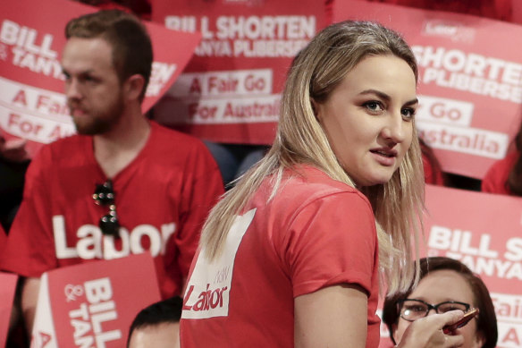 Alisha Aitken-Radburn during a 2019 federal election rally.