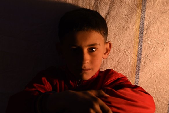 Hussein Hatem, 10, lives with his family at Khazer Camp 1. During his time in Mosul he witnessed his friend being beheaded at school by IS fighters.