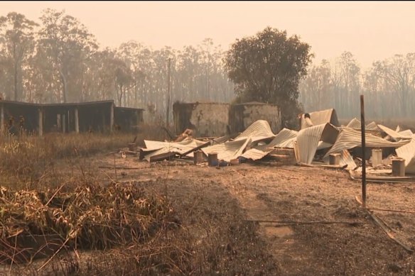 At least four homes were destroyed in the Bulahdelah fire on the weekend.