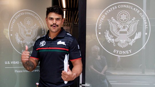 Latrell Mitchell leaves a happy man.