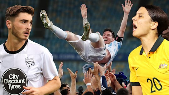 Josh Cavallo, Lionel Messi and Sam Kerr.