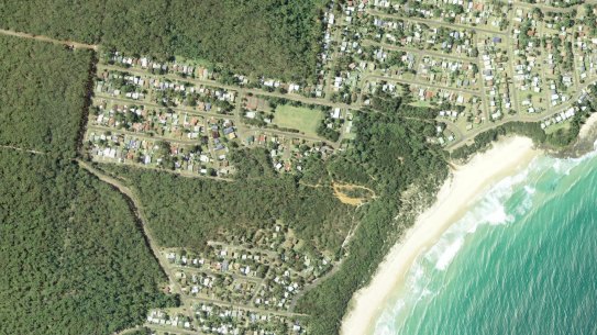 The pocket of forest, top left, that can now be developed in Manyana.