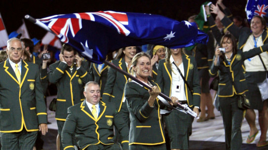 The Australian team at the 2006 Commonwealth Games opening ceremony at the MCG.