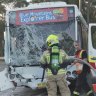 Seven children, driver in hospital after two buses collide in Blue Mountains