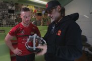 Damien Cook checks out the new NuroCHEK machine which South Sydney are set to trial.