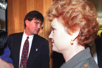 David Oldfield and Pauline Hanson in 1998.