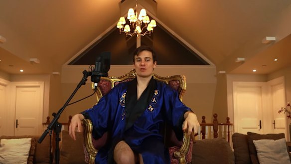 YouTube comedian Jordan Shanks-Markovina, also known as Friendlyjordies, in one of his videos.