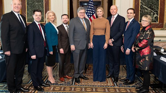 The Home Affairs Minister flew to the United States last Thursday to meet security ministers from the Five Eyes intelligence alliance in Washington.