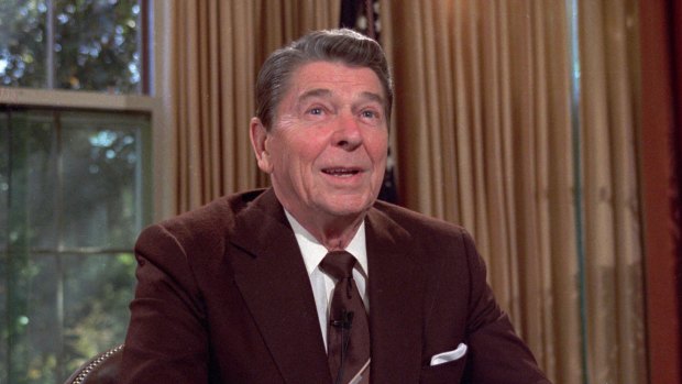 Ronald Reagan, pictured in 1985, was hit by scandal over the Iran-Contra affair. 