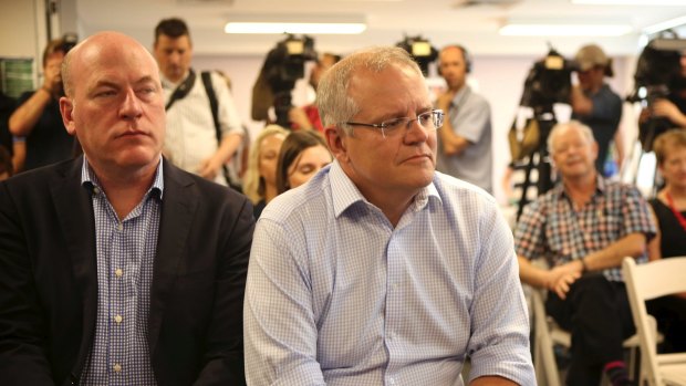 Liberal MP Trent Zimmerman, pictured with  Scott Morrison, said Senator Molan's campaign was "dishonourable".