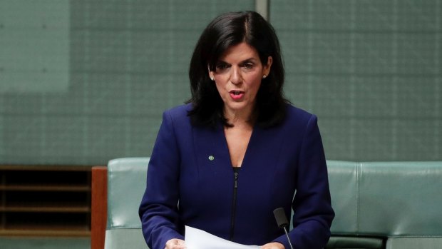 Julia Banks announcing her decision in November to quit the Liberal Party and join the crossbench. 