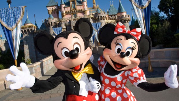 Disney characters, Mickey and Minnie Mouse.