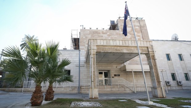 Security audits were conducted at four Foreign Affairs posts in the Middle East, Africa, Asia and Europe. Pictured is the Australian embassy in Baghdad, Iraq.