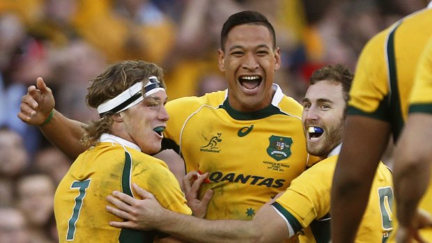 Good headspace: Michael Hooper says Israel Folau is in a positive frame of mind. 