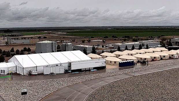 The shelter used to house unaccompanied foreign children in Tornillo, Texas. 