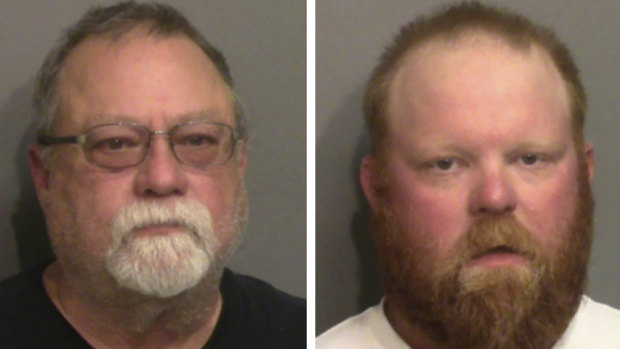 Gregory McMichael, left, and his son Travis McMichael, have been charged with murdering Ahmaud Arbery.