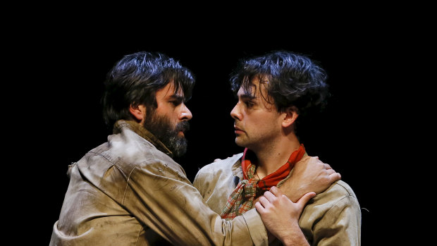 Valentin (Adam-Jon Fiorentino) and Molina (Ainsley Melham) lean on one another to endure horrific suffering.