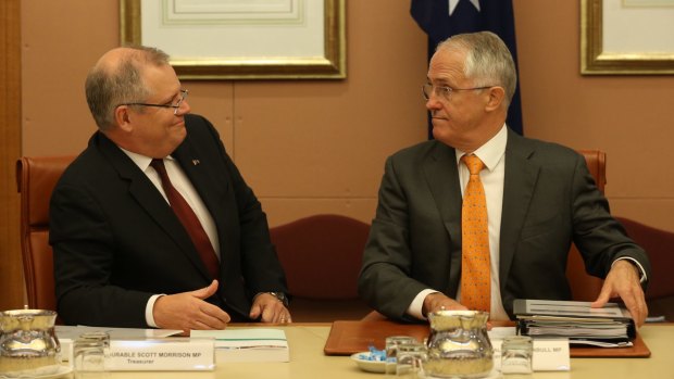 Then treasurer Scott Morrison and then prime minister Malcolm Turnbull at a COAG meeting in 2016.