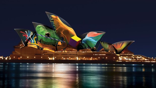 An artist's impression of <em>Metamathemagical </em>by Jonathan Zawada for this year's Vivid festival.