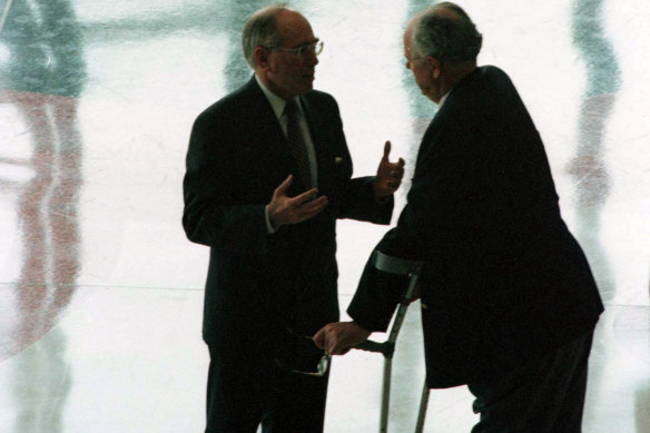 Tony Staley in 1998 with then-prime minister John Howard.