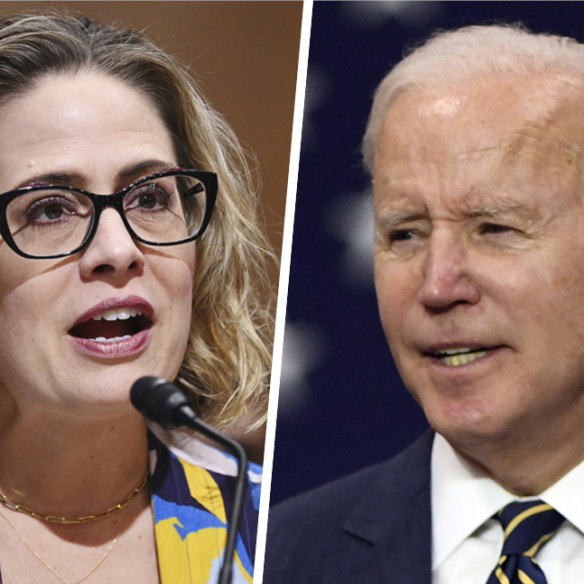 Kyrsten Sinema and Joe Biden.