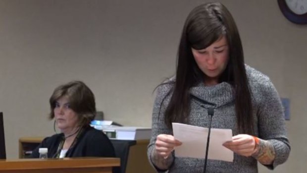 January Neatherlin, 32, reading a prepared statement to the court last week.