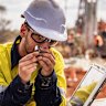Geologist on site at Gateway Mining’s Yandal gold project in Western Australia.
