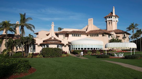 President Donald Trump's Mar-a-Lago estate is seen in Palm Beach, Florida. 