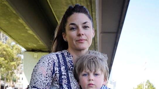 Amy Holden with her son Calvin Holden